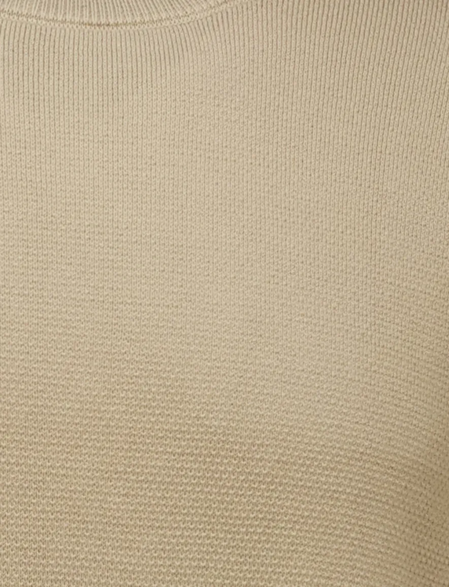 Hugo Boss Black Ecaio-P camel katoen ronde hals
