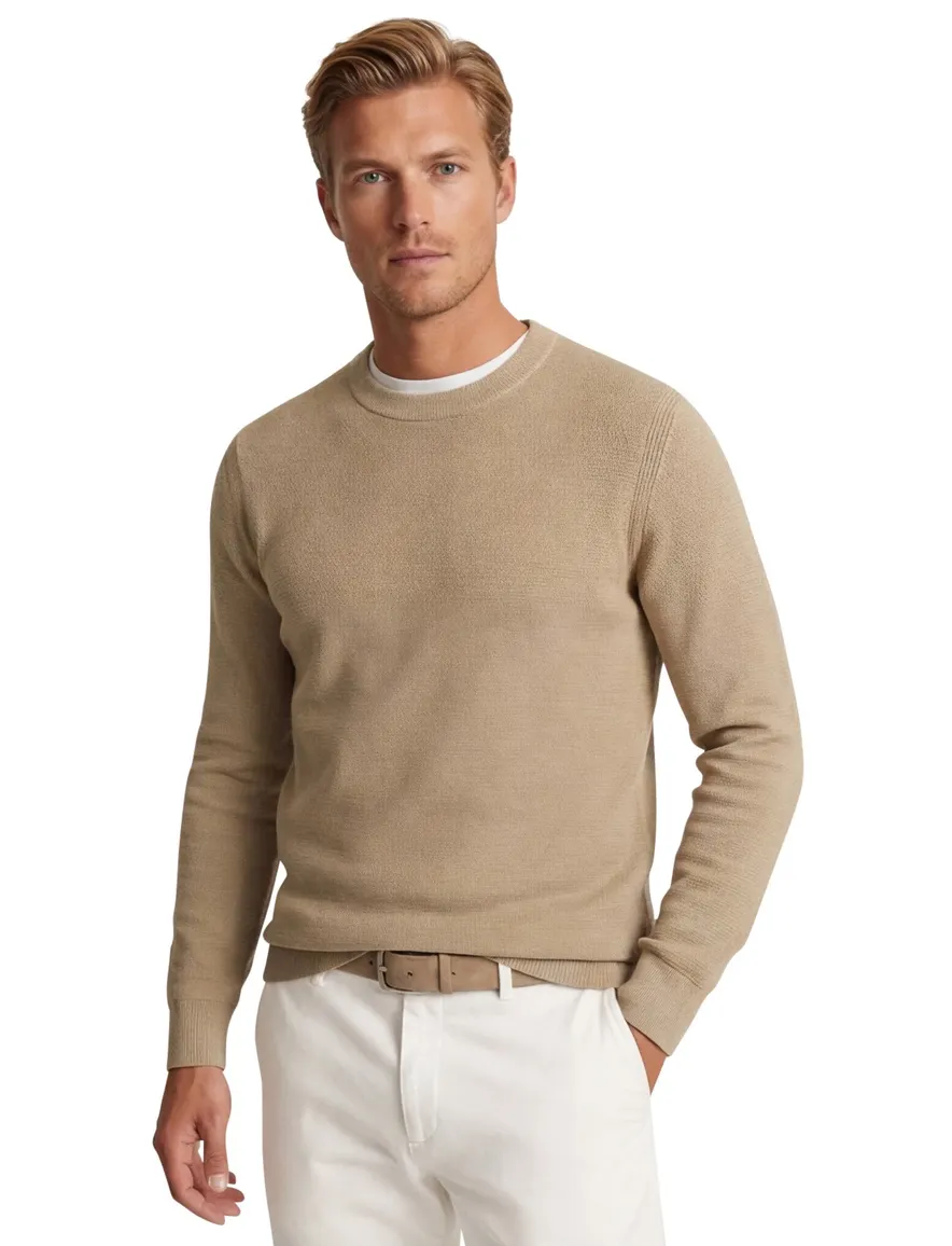 Hugo Boss Black Ecaio-P bruin katoen ronde hals