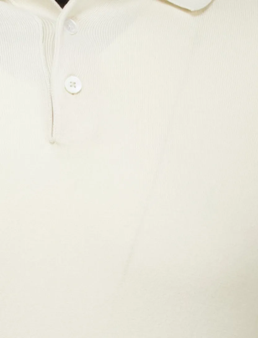 Boss Black polo lange mouw Gemello-P creme katoen