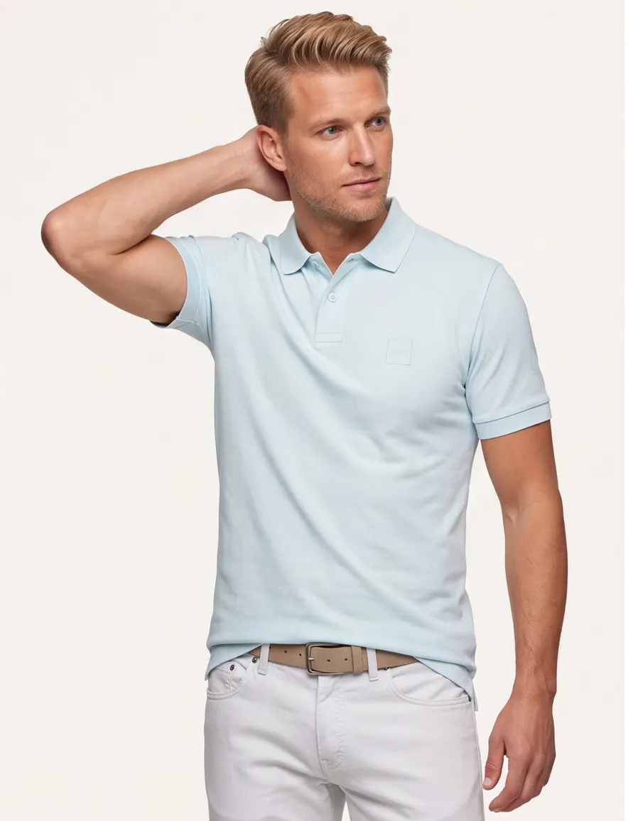 Hugo Boss Orange Passenger polo lichtblauw
