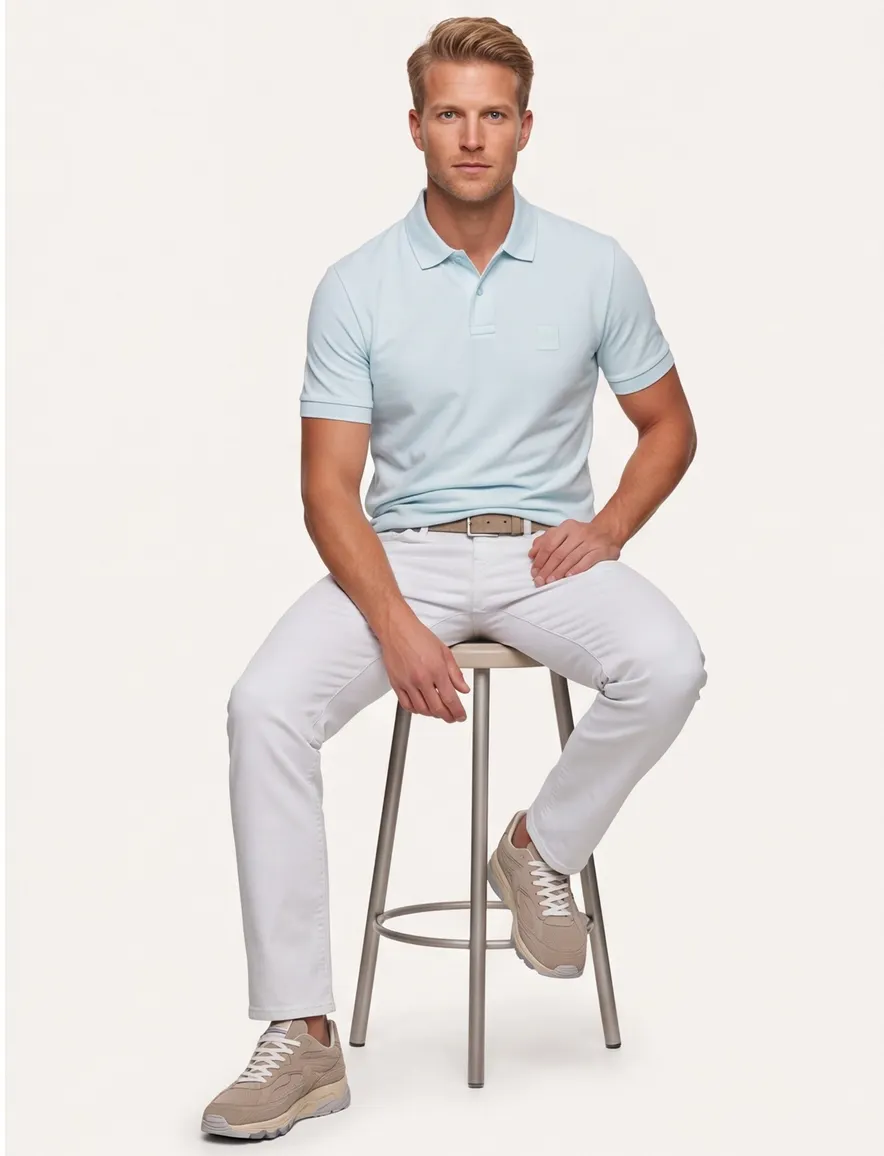 Hugo Boss Orange Passenger polo lichtblauw