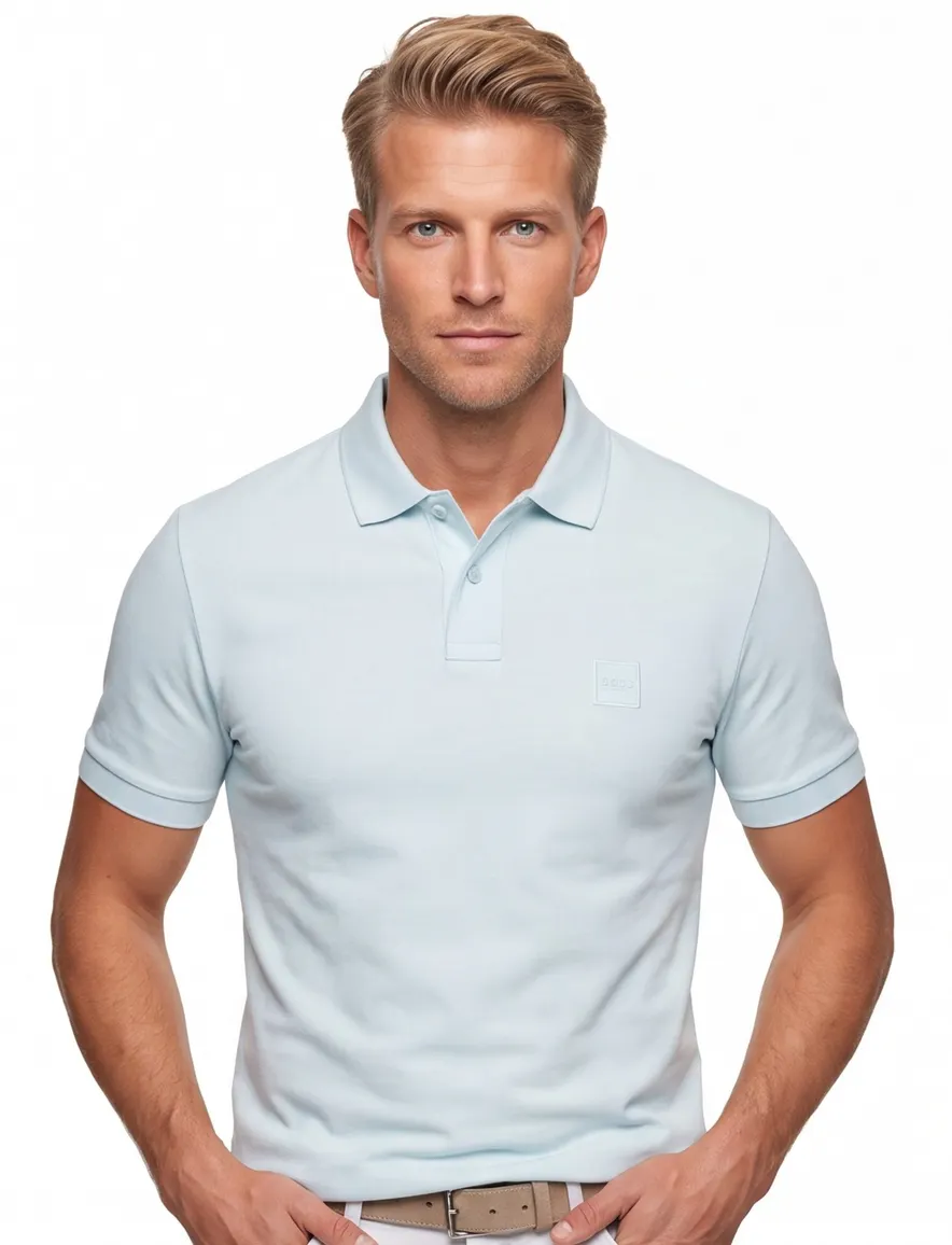 Hugo Boss Orange Passenger polo lichtblauw