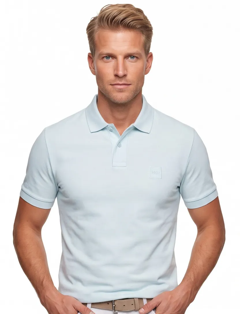 Hugo Boss Orange polo lichtblauw