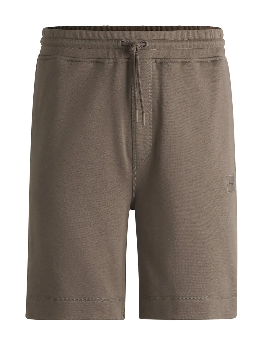 BOSS Black korte broek bruin effen katoen