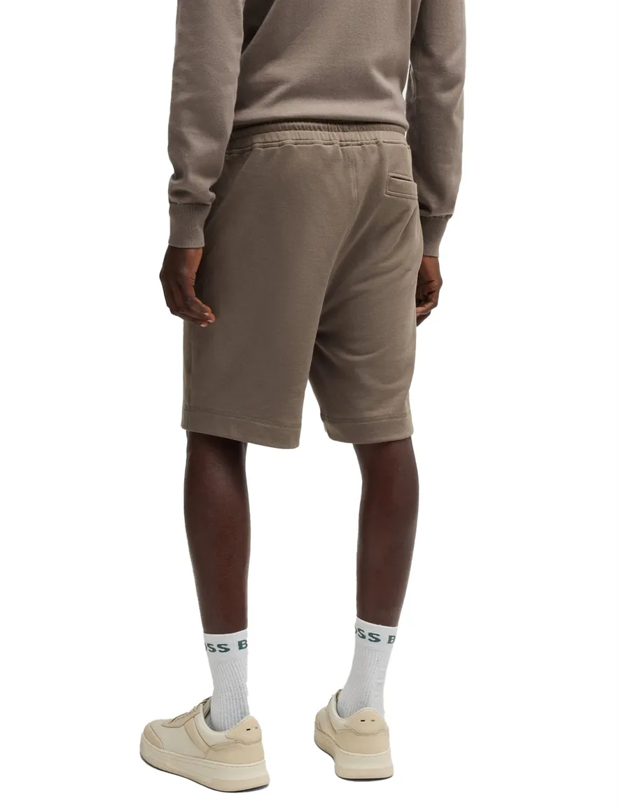 BOSS Black korte broek bruin effen katoen