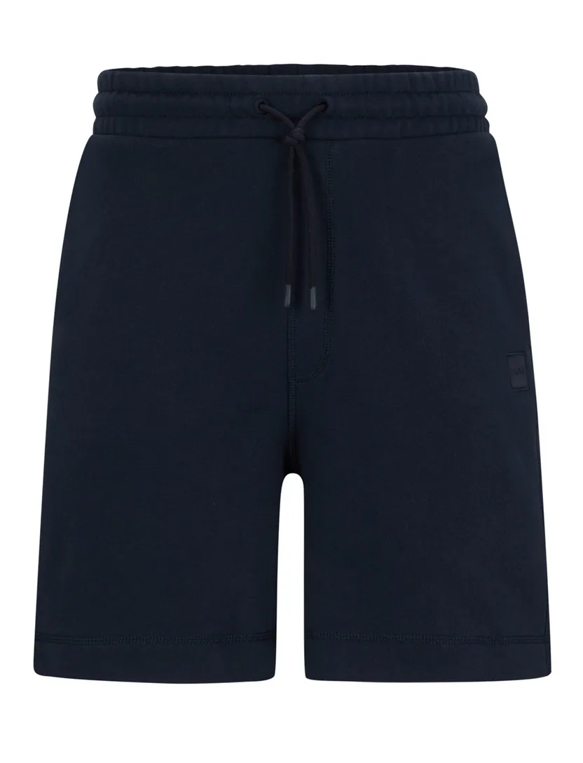 BOSS Black korte broek donkerblauw effen