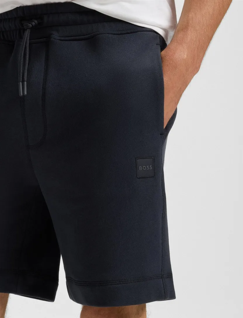 BOSS Black korte broek donkerblauw effen