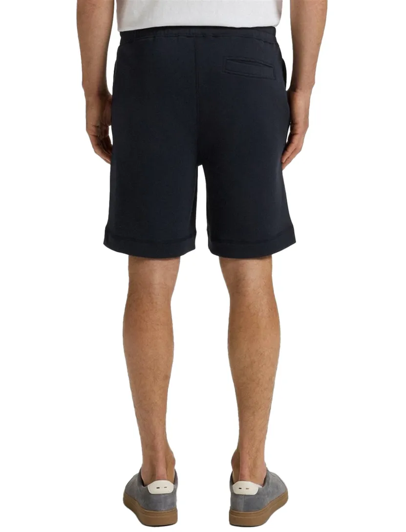 BOSS Black korte broek donkerblauw effen
