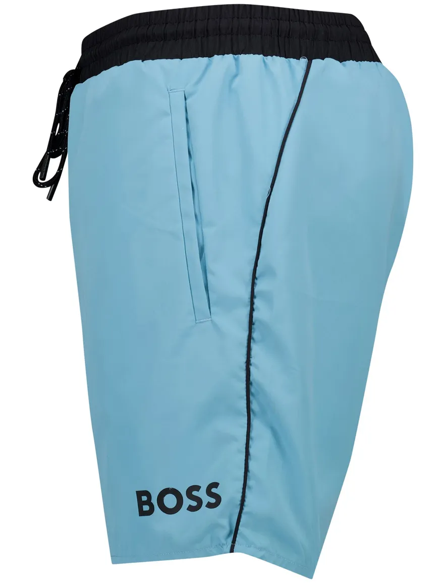 Boss Black zwemshort lichtblauw polyester