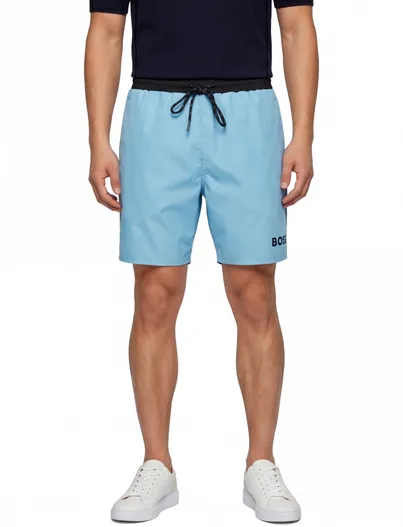 Hugo Boss Boss Black Starfish zwemshort lichtblauw met elastische band