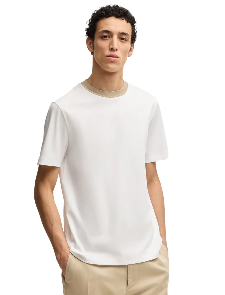 BOSS Black t-shirt wit effen katoen