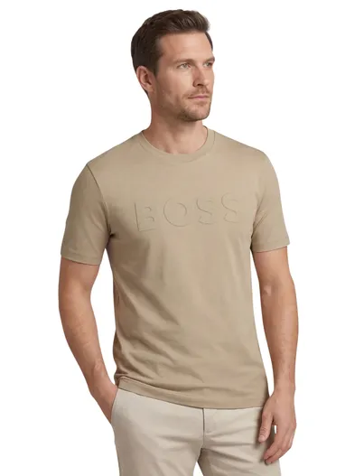 Hugo Boss katoenen Boss Black C-Thompson T-shirt beige normale fit