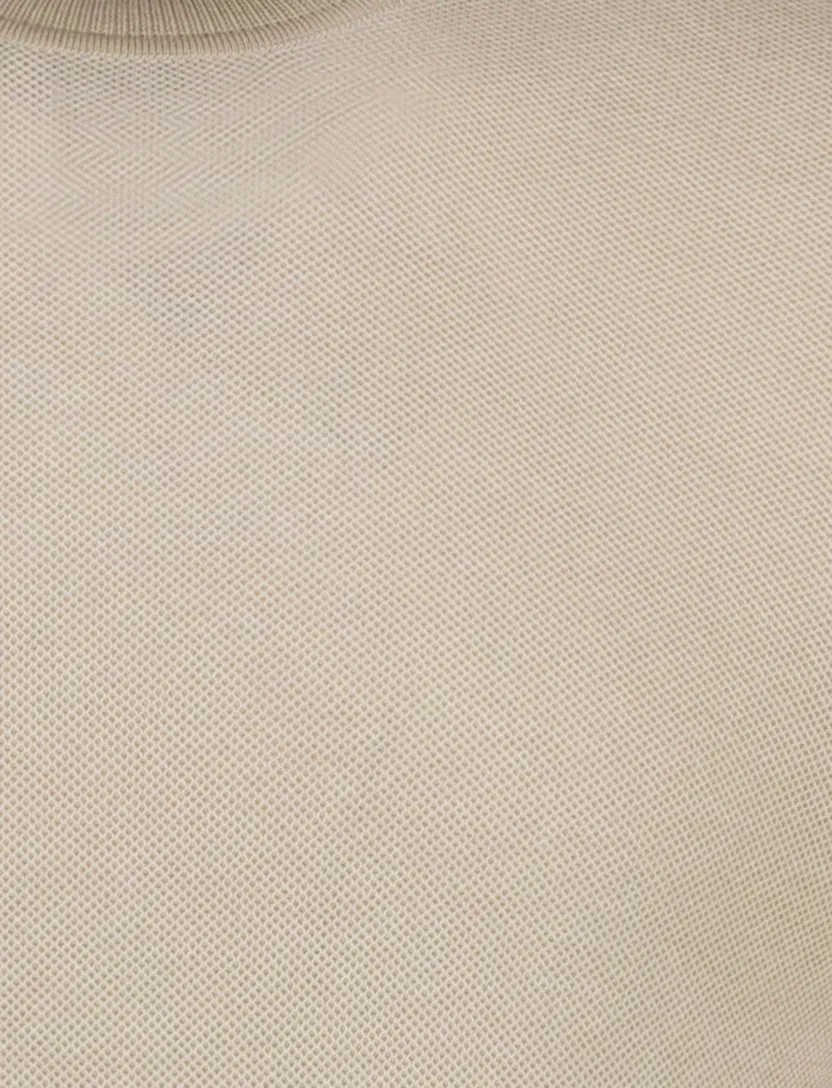 Katoenen poloshirt korte mouw Boss Black effen beige