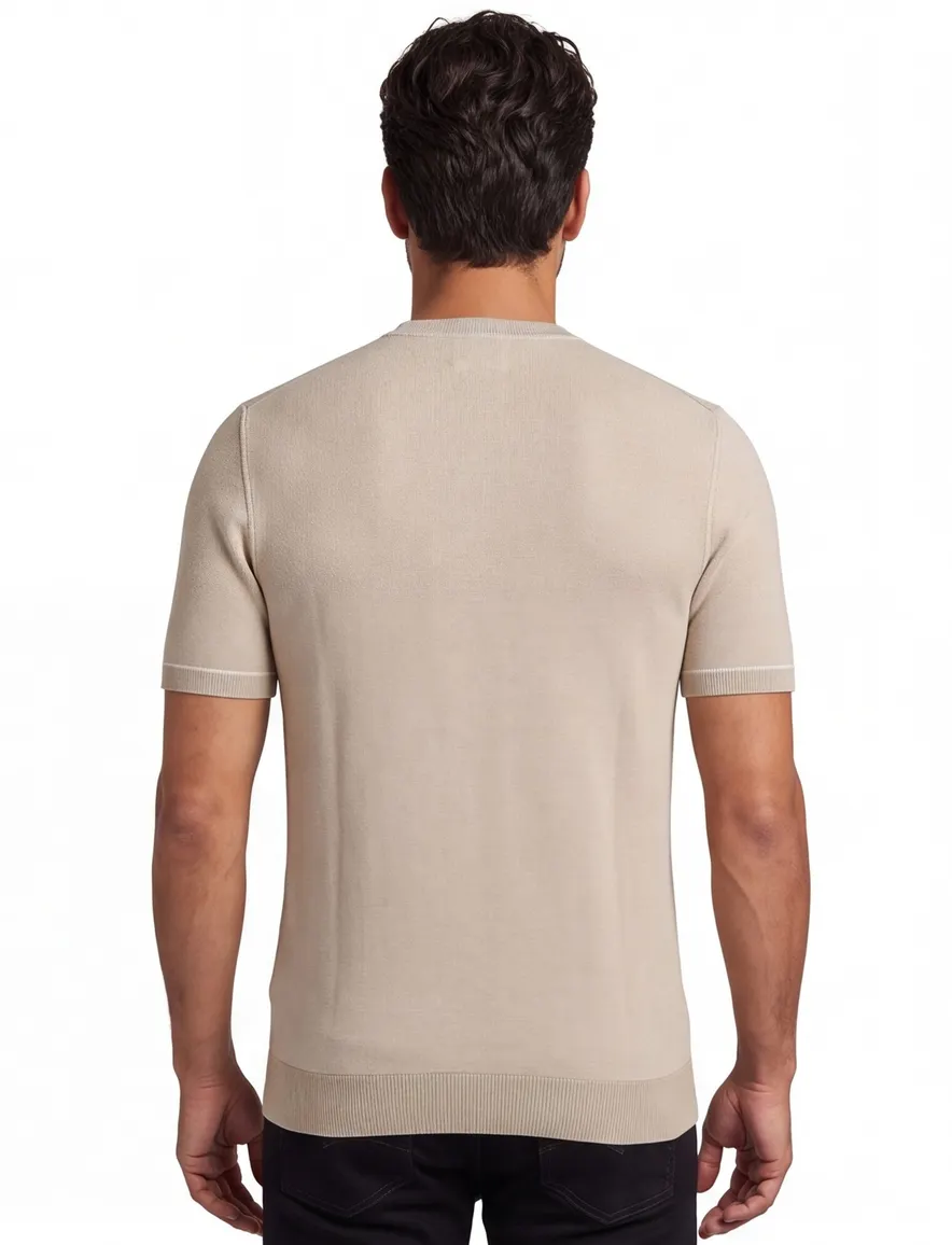 Boss Black poloshirt korte mouw beige effen