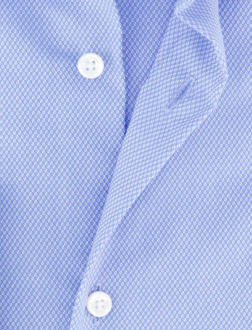 Boss Black overhemd H-HANK mouwlengte 7 blauw wide collar