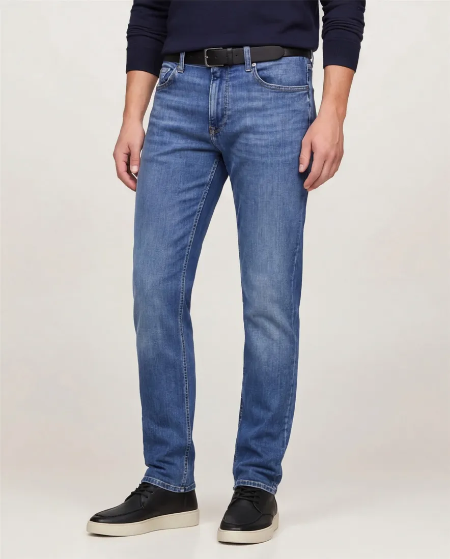 Tommy Hilfiger Denton straight fit jeans lichtblauw katoen
