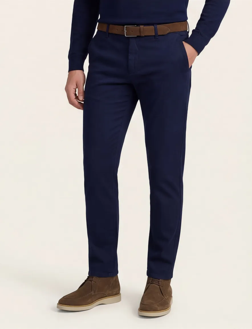 katoenen broek donkerblauw Alberto