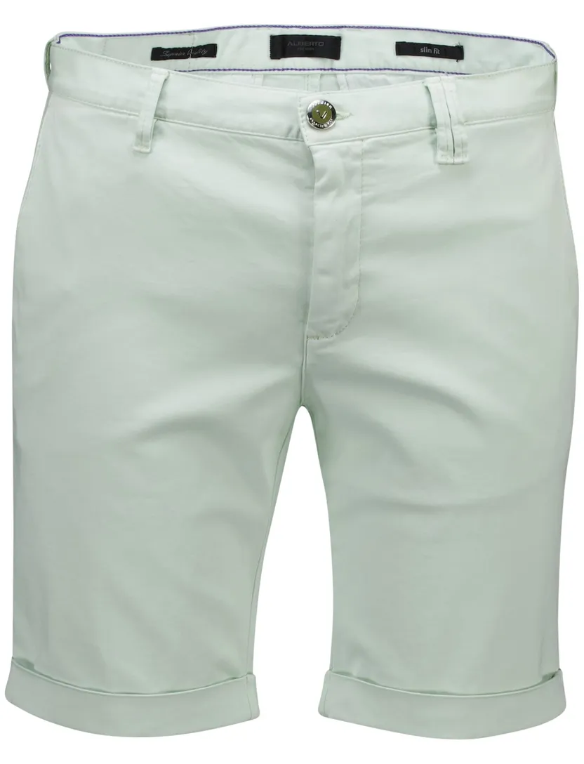 Alberto rob-k slim fit bermuda groen effen