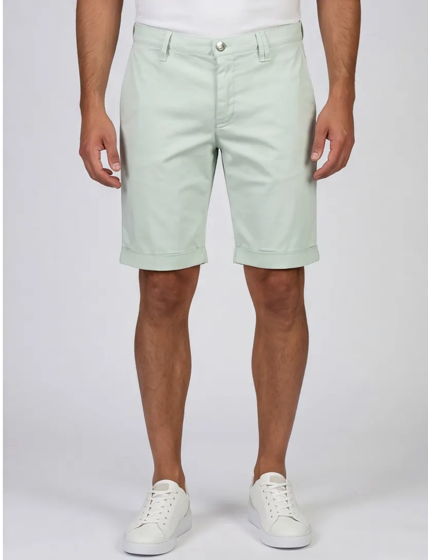 Alberto rob-k slim fit bermuda groen effen