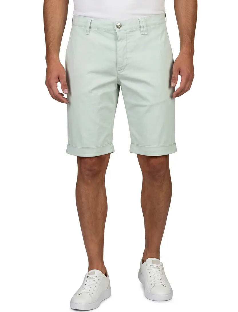 Alberto rob-k slim fit bermuda groen effen
