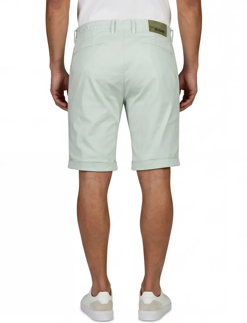 Alberto rob-k slim fit bermuda groen effen