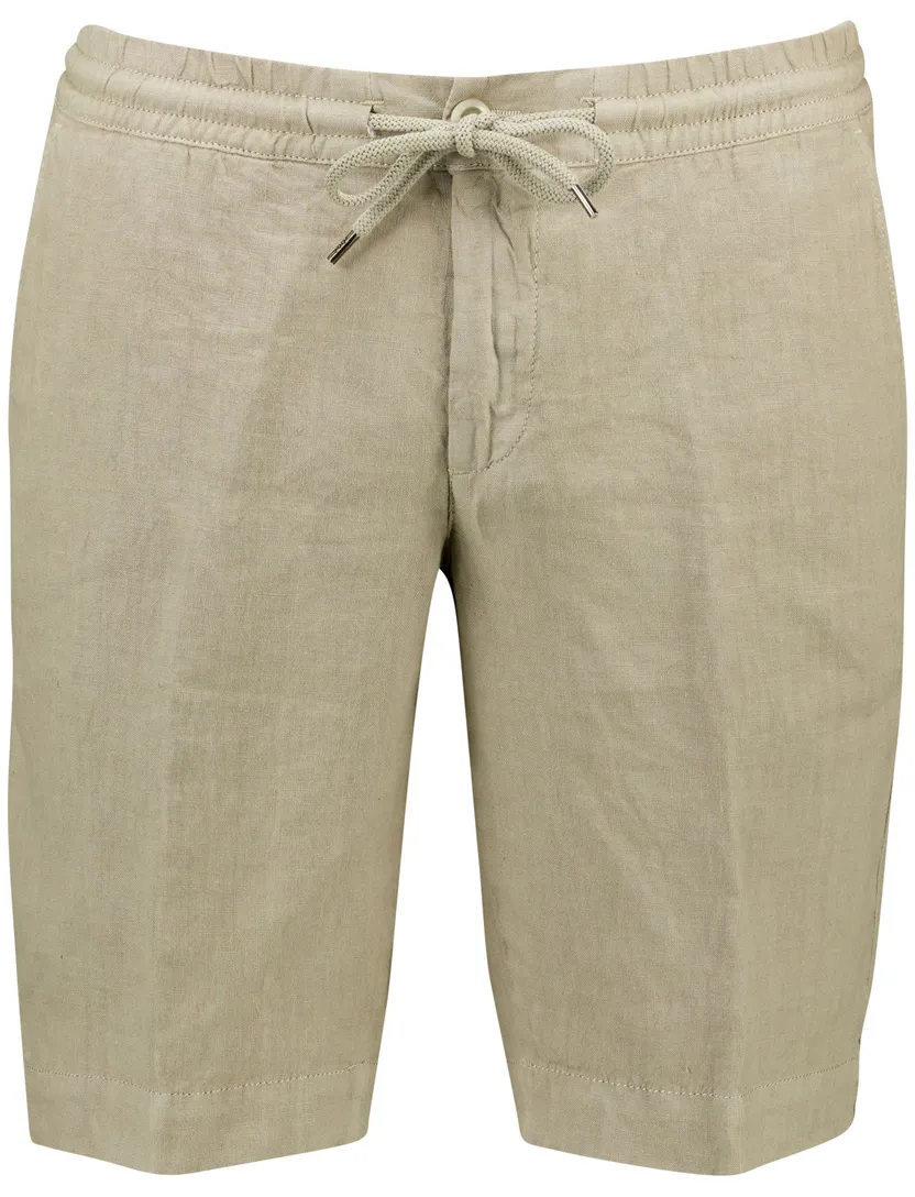 Alberto Bermuda Tapered Fit linnen elastische band linnen