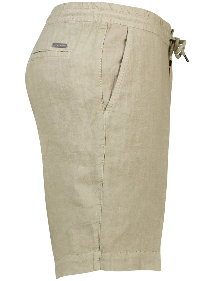 Alberto Bermuda Tapered Fit linnen elastische band linnen