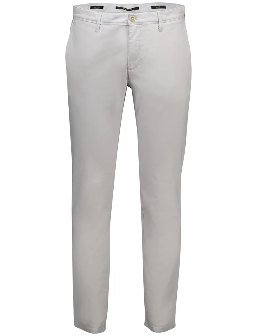 Alberto Pantalon grijs katoen slim fit