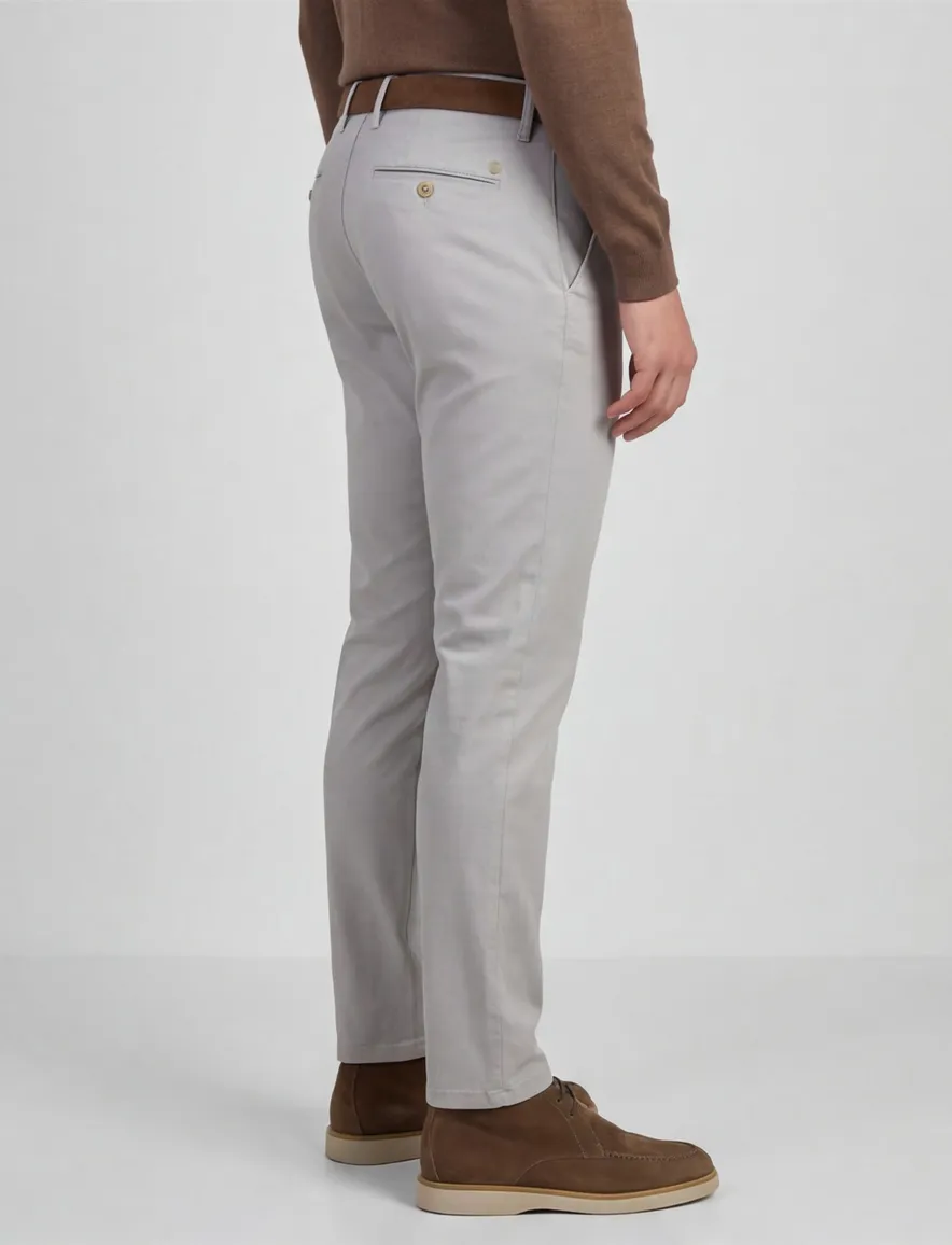 Alberto Pantalon grijs katoen slim fit