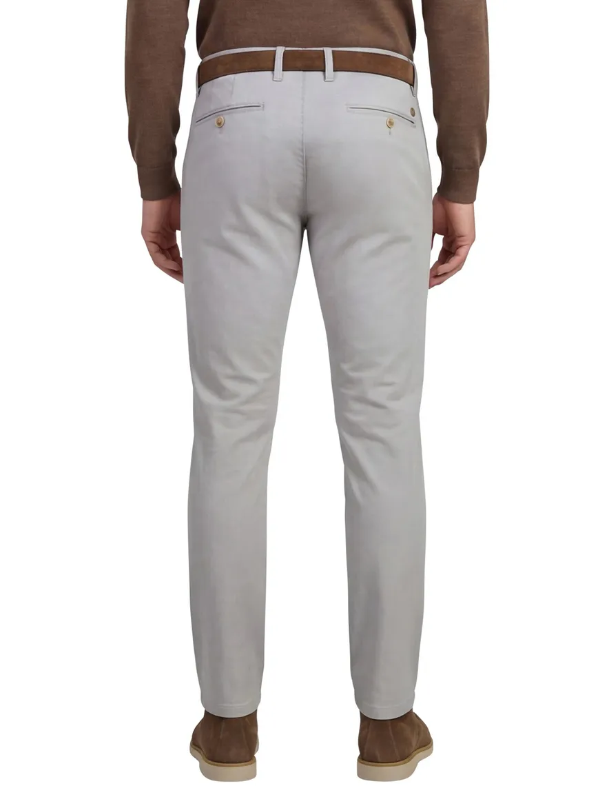 Alberto Pantalon grijs katoen slim fit