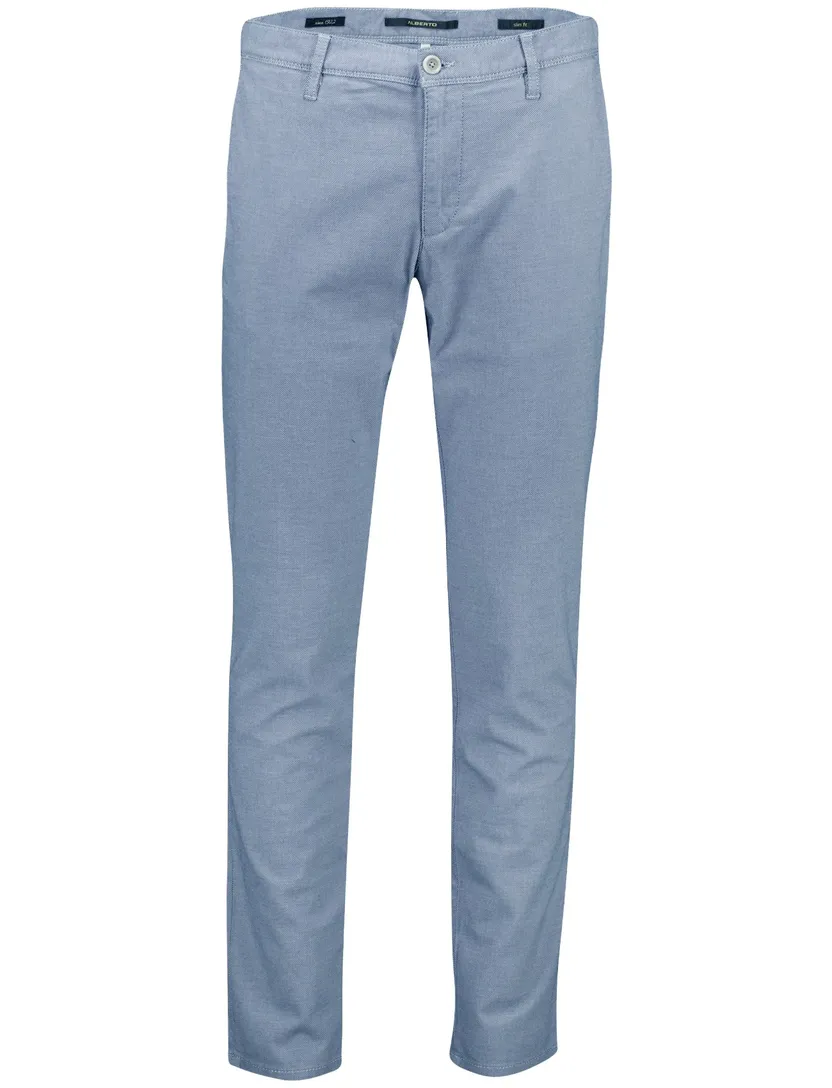 Pantalon Alberto Slim Fit blauw katoen