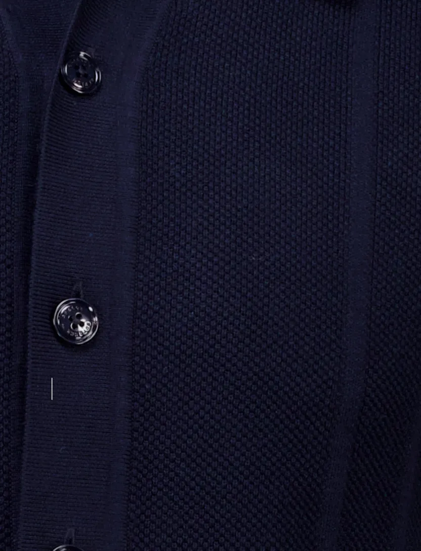 Butcher of Blue Ripley knit overshirt donkerblauw katoen