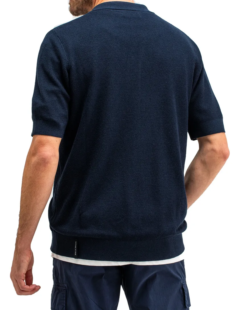 Butcher of Blue Ripley knit overshirt donkerblauw katoen