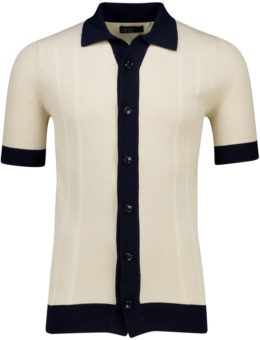 Butcher of Blue overhemd beige knitted