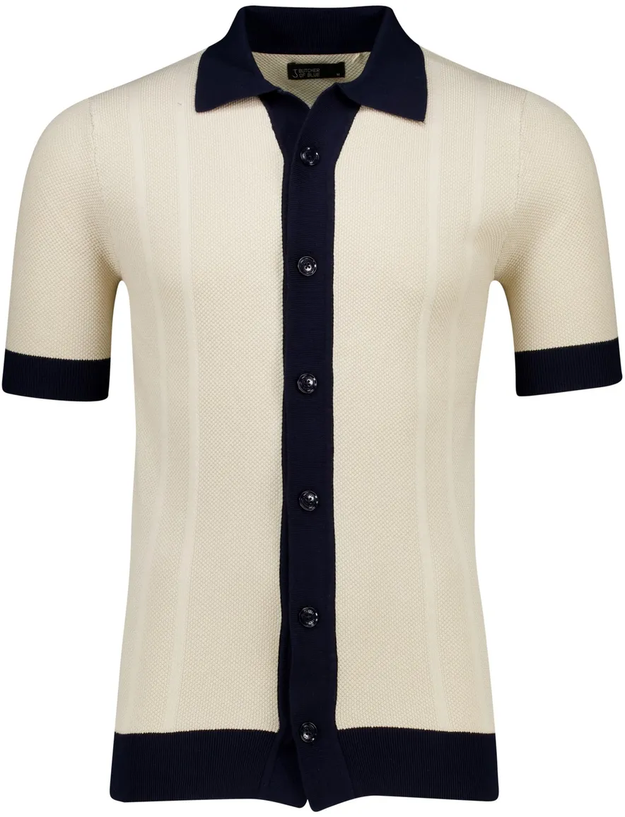 Butcher of Blue overhemd beige knitted
