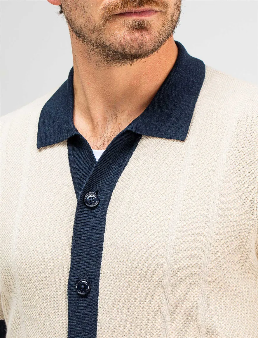 Butcher of Blue overhemd beige knitted