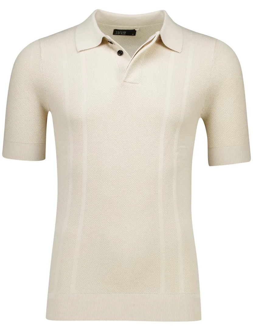 katoenen Butcher of Blue polo beige effen normale fit