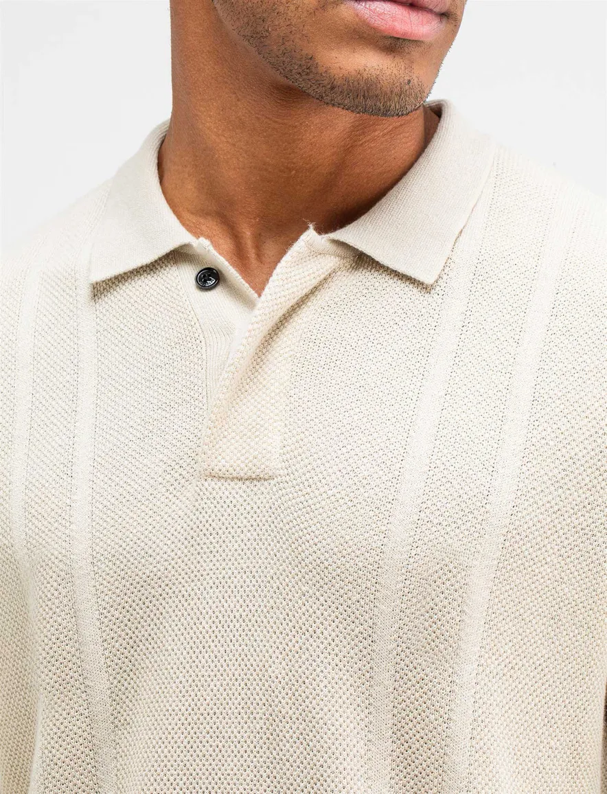 Butcher of Blue Ripley knit polo beige effe normale fit