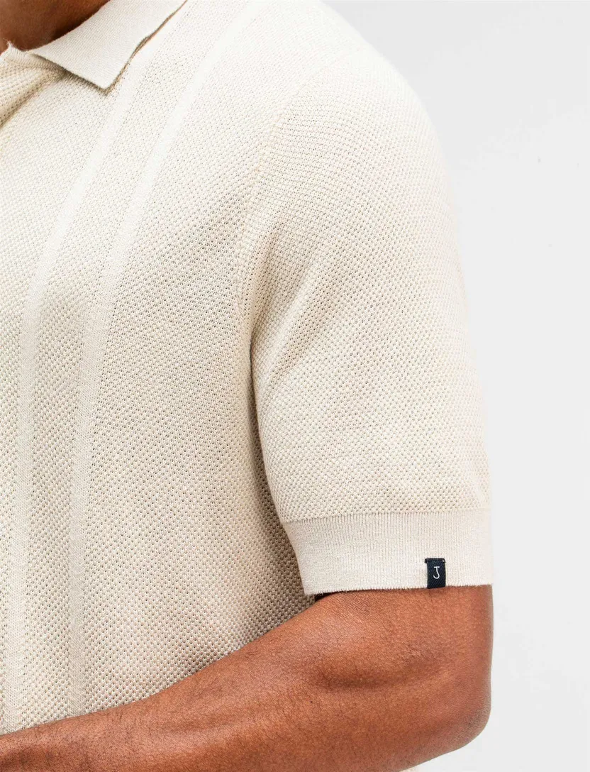 katoenen Butcher of Blue polo beige effen normale fit