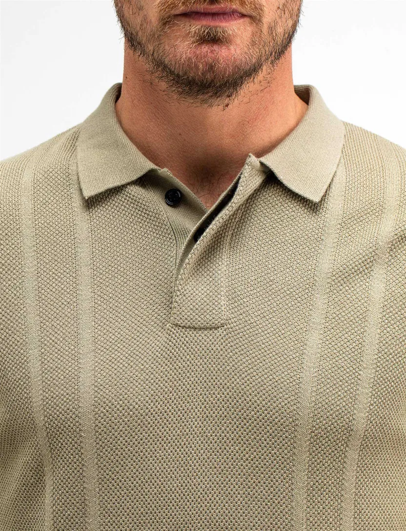 Butcher of Blue riply knit polo groen