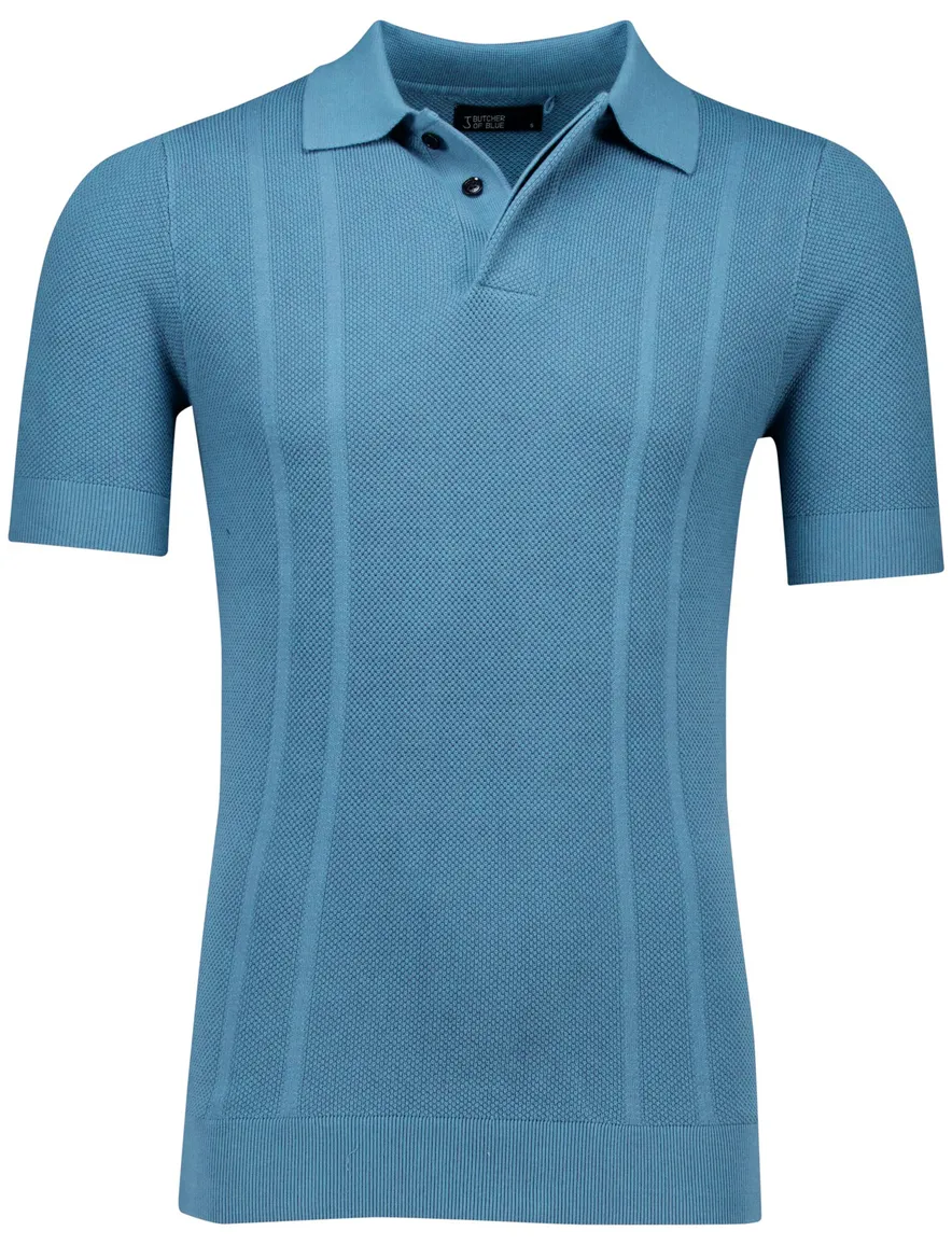 Butcher of Blue Ripley knit polo blauw katoen