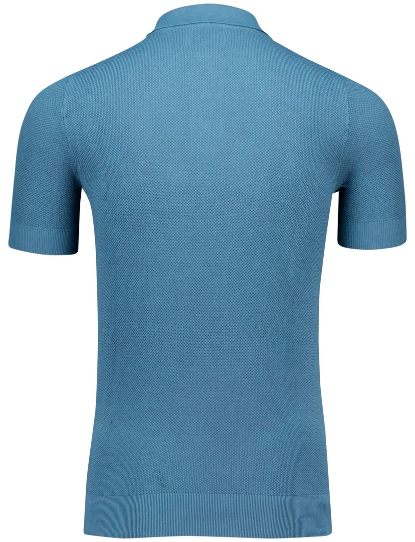 Butcher of Blue Ripley knit polo blauw katoen 2-knoops