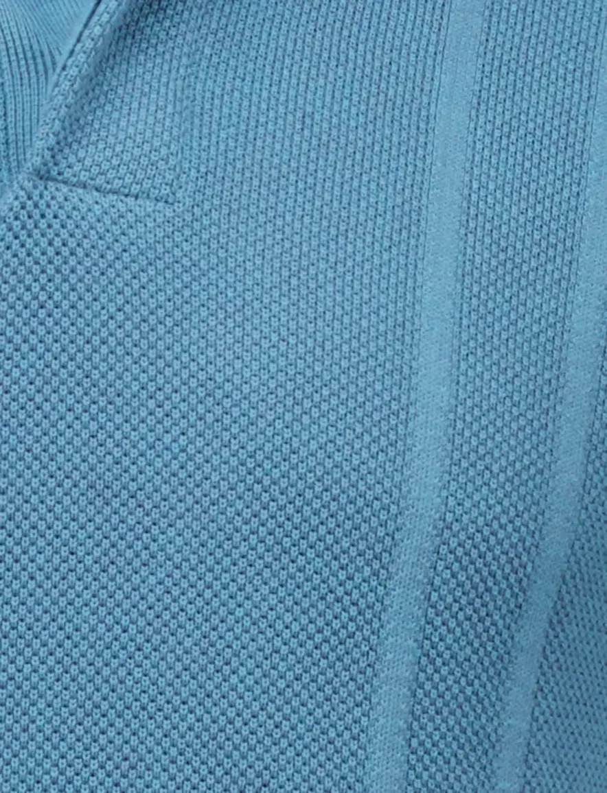 Butcher of Blue Ripley knit polo blauw katoen effen