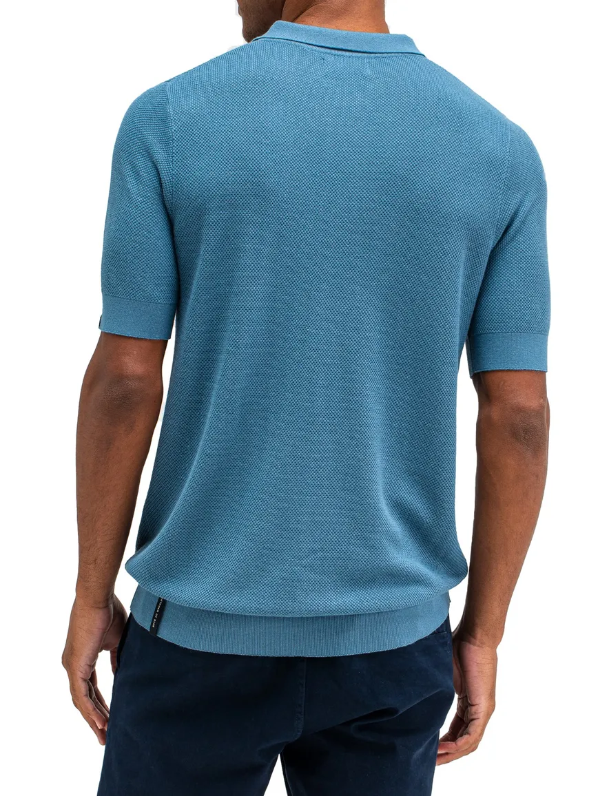 Butcher of Blue Ripley knit polo blauw katoen