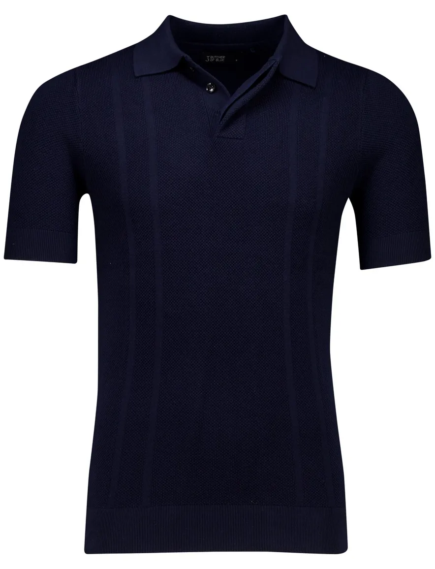 Butcher of Blue Ripley knit polo donkerblauw