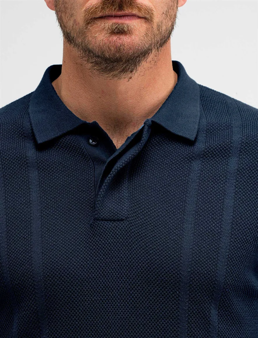 Butcher of Blue Ripley knit polo donkerblauw