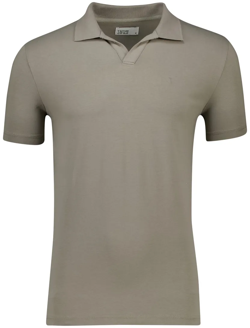 katoenen Butcher of Blue polo groen effen jersey normale fit