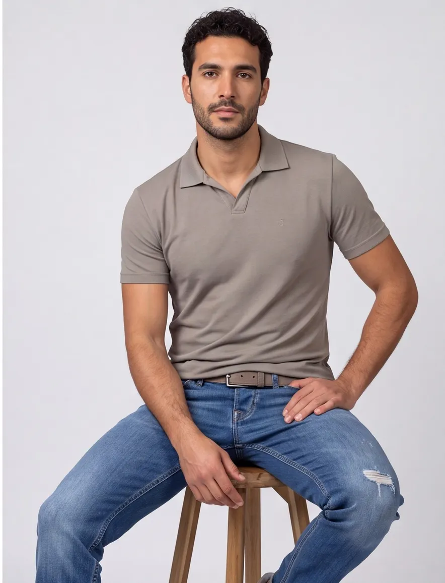 Butcher of Blue polo grijs jersey