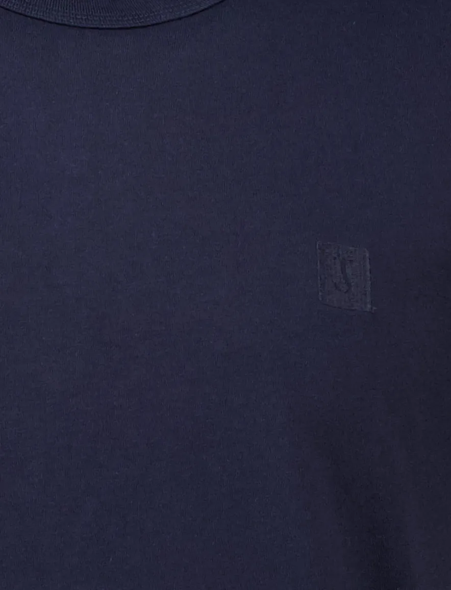 Butcher of Blue T-shirt donkerblauw effen