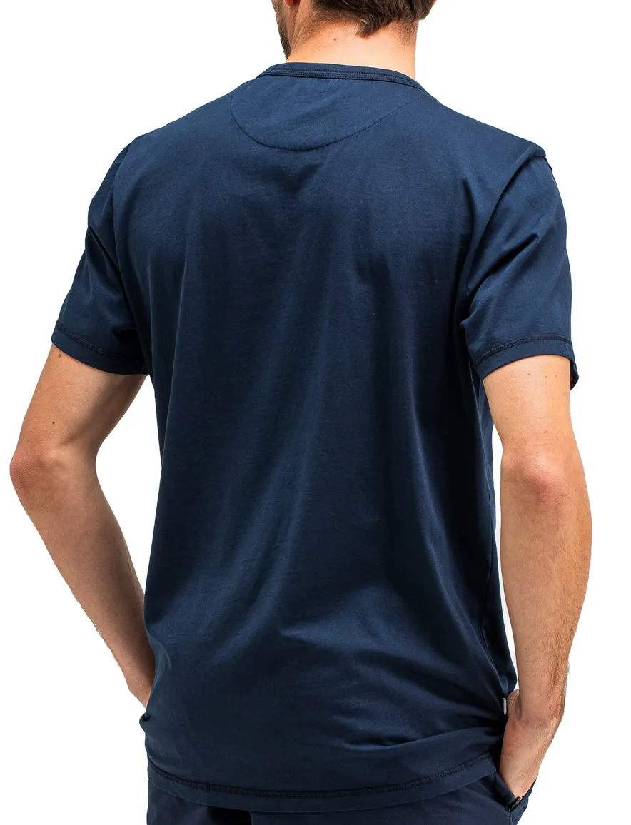 Butcher of Blue T-shirt donkerblauw effen